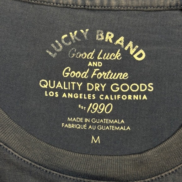 Lucky Brand Pocket T-Shirt Mens Medium Blue Soft Cotton Stretch Short Sleeve Tee - Picture 3 of 6